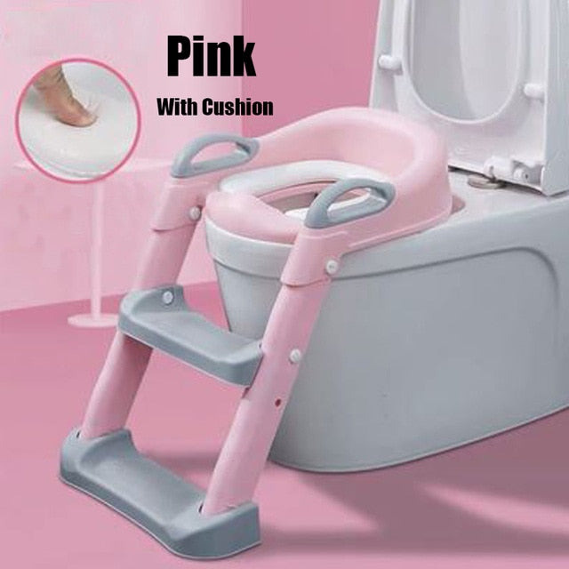 5 Colors Baby Pot Potty Training Seat Child Toilet WC Urinal For Boys Kids Adjustable Step Ladder Folding Safety Chair