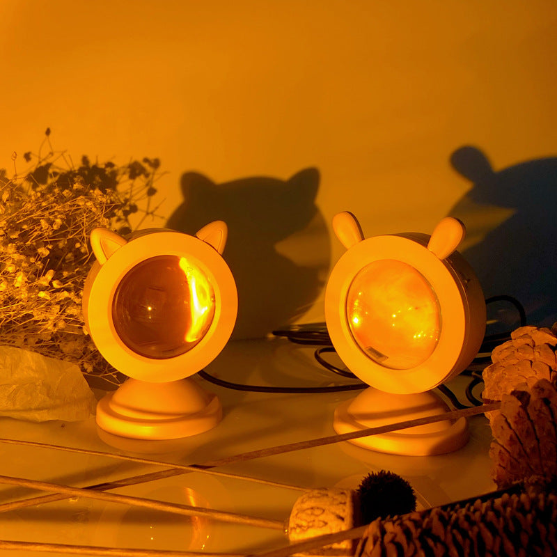 Sunset Projection Lamp Mini Cat Ears Sunset Light Atmosphere Light Night Projection