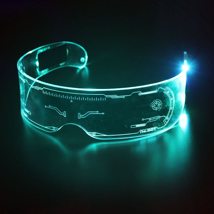 Amazon Source LED Illuminated Tech Glasses Christmas Party Bar Dance Illuminated Acrylic Goggles