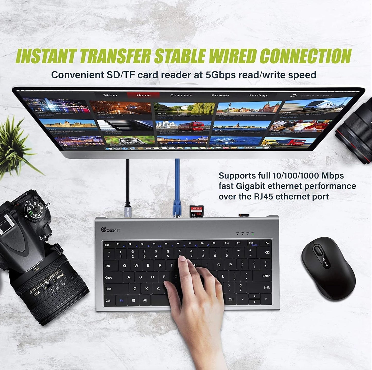 Multi Usb 11-IN-1 Docking Station With Keyboard